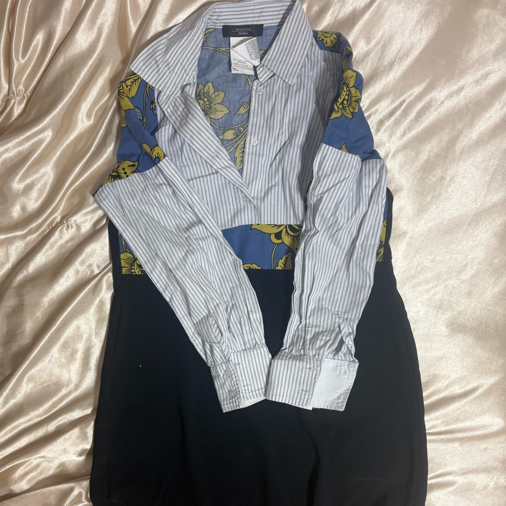 Calvin Klein Blue and Yellow Floral Shirt